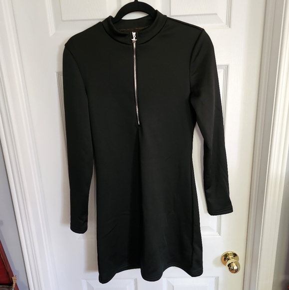 SHEIN Essnce Half Zippered Bodycon Dress with Fuzzy Lining - Picture 2 of 6